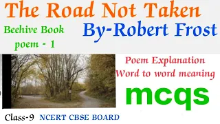 Class -9 English Chapter -1 Poem  The Road Not Explanation Class 9 English. NCERT CBSE Mcqs