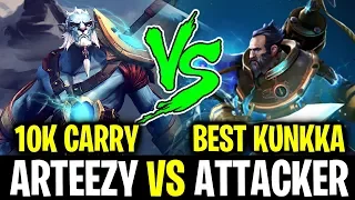 ATTACKER Kunkka vs ARTEEZY PL - Best Kunkka vs 10k Carry