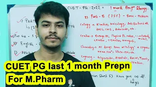 CUET PG last 30 days strategy (PGQP24) || last one month preparation plan CUCET 2022