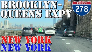 I-278 East - Brooklyn-Queens Expressway - New York City - 4K Highway Drive