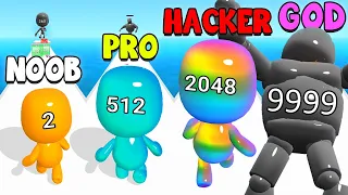 LOOK AT THIS WEIRDO! 😜 NOOB vs PRO vs HACKER vs GOD in MAN RUNNER 2048