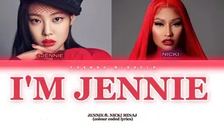 JENNIE - I'M JENNIE ft. NICKI MINAJ (AI COVER) colour coded lyrics