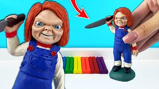 DOLL Chucky. We sculpt from plasticine. How to mold from plasticine. Figures Modeling