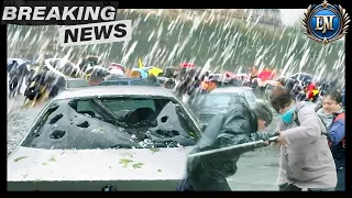 Skies roaring over France!! A crazy hail storm hit Saint-Etienne, Loire!