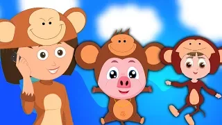 пять маленькая обезьянка | Детские рифмы | Nursery Songs | Preschool Rhymes | Five Little Monkey