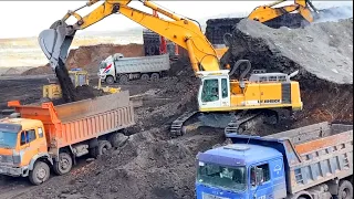 Excavator Liebherr And Hitachi Loading Mercedes & MAN Trucks - Ascon Ltd #excavator