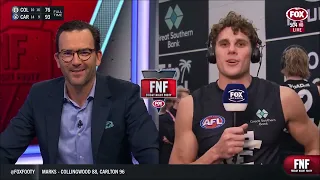 Charlie Curnow interview with Fox Footy after the Blues beat Pies - AFL Round 20 2023