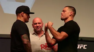 NATE DIAZ IS BACK! Nate Diaz vs Dustin Poirier Face-off for UFC 230