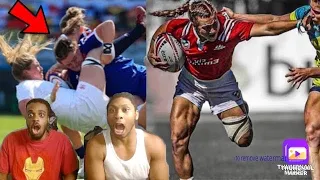 First Time Reacting to Women's Rugby BIG HITS & MONSTER TACKLES!