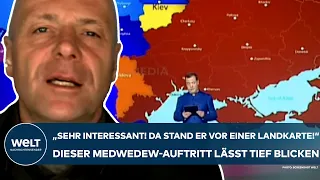 PUTINS KRIEG: "Sehr interessanter Auftritt! Da stand er vor einer Landkarte!" Medwedews klare Ansage