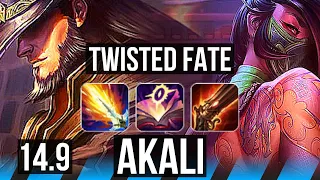 TWISTED FATE vs AKALI (MID) | 6/1/9, Rank 8 TF, Dominating | JP Challenger | 14.9