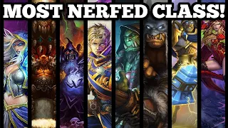 What is the most NERFED class in Hearthstone history?