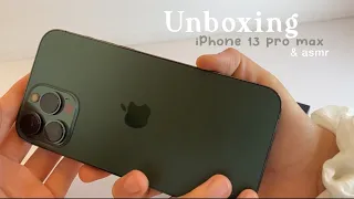 iPhone 13 pro max alpine green 💚 ll  aesthetic unboxing & asmr 🪴 ll noranotes_