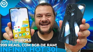 INFINIX HOT 30i | MENOS de 1000 REAIS e c/ 8GB de RAM! Vale a Pena? Análise / Review