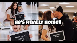 He's FINALLY home! Husband returns from BMT || Military Homecoming