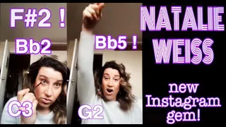 Natalie Weiss sings F#2-C#3 & supported Bb2 + mixed Bb5 on new Instagram story !