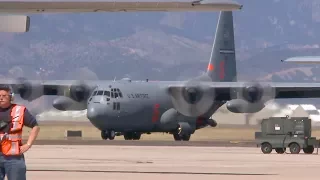 C-130 Modular Airborne Fire Fighting System. Preparing, Taking-off, Landing