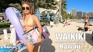 WALKING HAWAII - Waikiki Beach and Street Walk