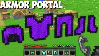 What if YOU BUILD PORTAL IN THE FORM OF ARMOR in Minecraft ! NEW SECRET ARMOR PORTAL !
