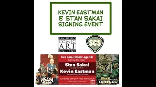 KEVIN EASTMAN & STAN SAKAI Signing @ SAN DIEGO COMIC ART GALLERY JUNE 2017 ninja turtles usagi