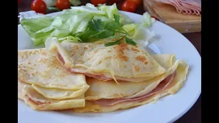 Crepes de jamón y queso muy fáciles