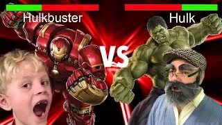 Hulk vs Hulkbuster with Healthbars- age of ultron movie clips with commentary