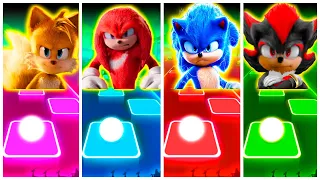 Sonic The Hedgehog 2 🆚 Tails 🆚 Knuckle 🆚 Shadow - Tiles Hop EDM Rush