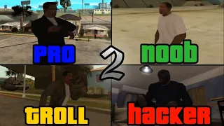 GTA San Andreas Pro vs Noob vs Troll vs Hacker 2