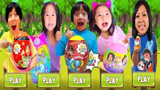 Tag with Ryan - Kaji Family Real Life Costumes Mystery Surprise Eggs Unlocked