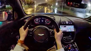 2024 Aston Martin DBX 707 - POV Rainy Night Drive (Binaural Audio)