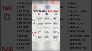 Preposition of Place and Time ⏲️ || #spokenenglish #vocabulary