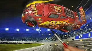 Draw CARS 3 LIGHTNING McQUEEN CRASH . Step-by-step Drawing Painting Coloring Pages