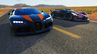 Bugatti Bolide vs Bugatti Chiron Super Sport 300+ at Monument Valley