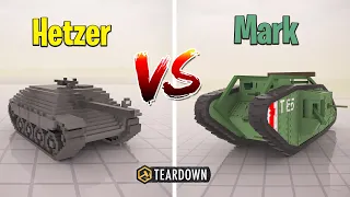 HETZER Tank vs MARK Tank | Teardown