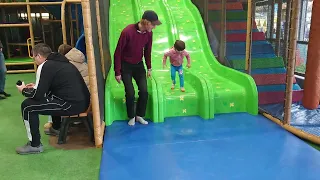 Molly at Peppa Pig World - Softplay slide, Paultons Park, UK