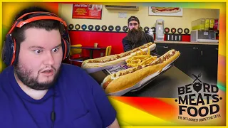 That Is One GIANT Hotdog | Flats Reacts To @Beardmeatsfood