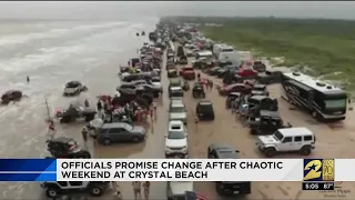 Officials promise change after chaotic weekend at Crystal Beach