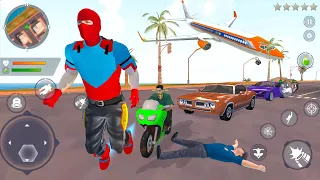 Open World Flying Spider Ropehero Driving Cars and Motorbike Driving Simulator - Android Gameplay.