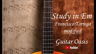 Study in Em (modified) - Francisco Tarrega (Solo + Guitar Tab + Tutorial)