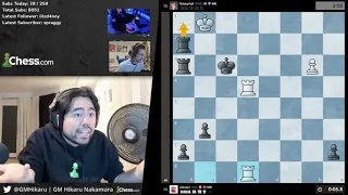 Hikaru Nakamura reacting to missed Checkmate in 1 in xQc vs Logic  | Chess Best Moments