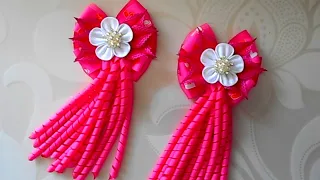 Curly Ribbon Hair Bow - Ribbon Hair Bow - Hair Bows for Girls - Make a HairBow/HairTie out of Ribbon