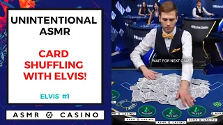 Card Shuffling Unintentional ASMR On Live Blackjack Casino - Big German Card Shuffle - Elvis #1