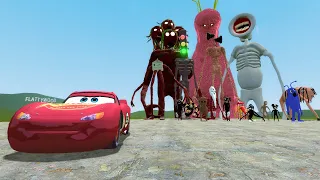 LIGHTNING MCQUEEN VS TREVOR HENDERSON CREATURES!! Garry's Mod Sandbox