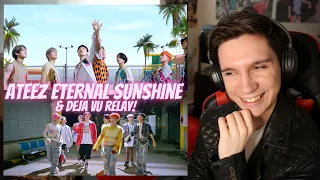 DANCER REACTS TO ATEEZ | "Eternal Sunshine" MV & "Deja Vu" Relay Dance (Ft. my cat!)