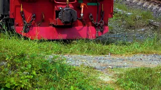 Amazing Coal Train Going Over Rails Buried In The Ground.