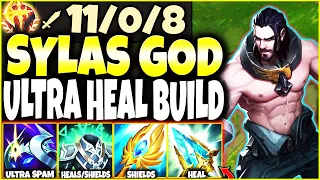 SYLAS but I play a Max HEAL/IMMORTAL GOD Build that will 1v9 CARRY ~ Tons of Damage, Heal and CDR!!