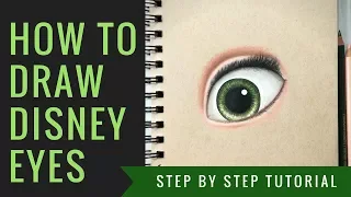 How to draw disney eyes with color pencils | a step by step tutorial |