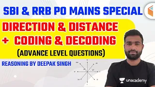 SBI & RRB PO Mains Special | Reasoning by Deepak Singh | Direction, Distance and Coding & Decoding
