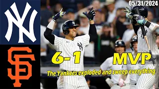 Yankees vs. Giants Game Highlights , May 31 2024 | MLB Season 2024