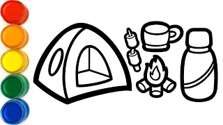 Menggambar dan Mewarnai Peralatan Camping untuk Anak-anak